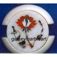 Agra marble inlay coaster set 3.5" Cs-20